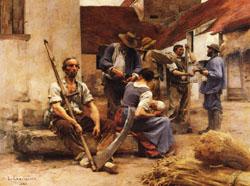 Leon Lhermitte Harvesters's Country oil painting picture